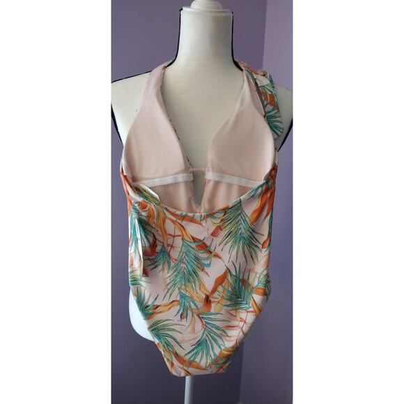 Gianni Bini Swimsuit Size Small Tropical Halter One Piece Birds of Paradise NWT - Picture 9 of 10